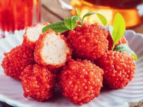 网红荔枝树虾球图片,创意美食与自然美景的完美融合